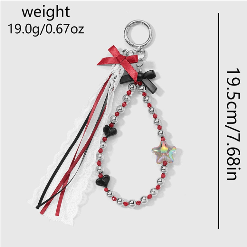 Keypus - Key and Bow Beaded Design Keychain