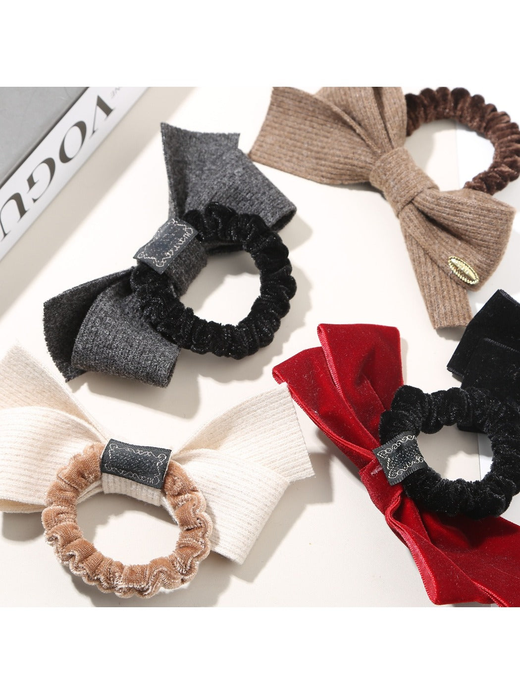 Gifty - Solid Color Simple Bow Hair Tie