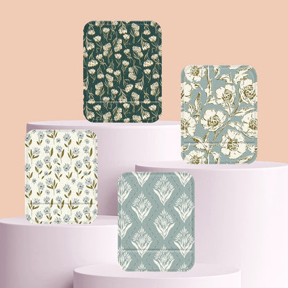 Mirroray - Double Sided Floral Print Folding Makeup Mirror