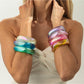 Side view of Lovra irregular shaped colorful bangle bracelet