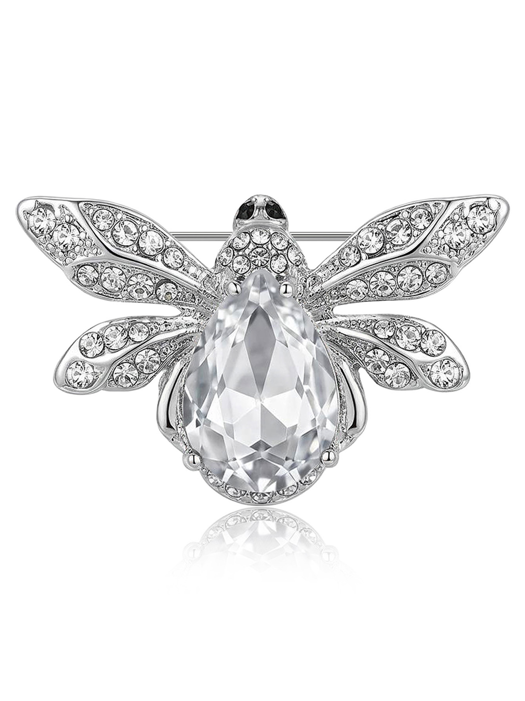 Brovia - Alloy Bee Accent Fashion Brooch Pin Accessory