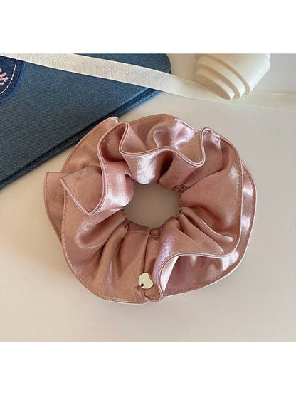 Gifty - Elegant Double Layer Ruched Satin Scrunchie