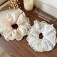 Gifty - Ruffled Floral Lace Edge Fabric Scrunchie