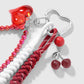 Keypus - Cherry and Heart Accent Beaded Keychain