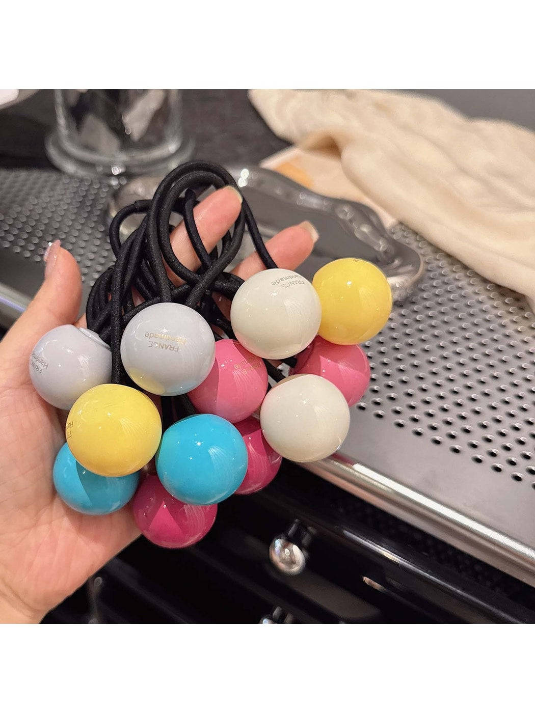 Gifty - Glossy Ball Decoration High Elastic Hair Tie