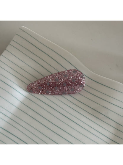 Beau - Glitter Star Pattern Acrylic Arc Claw Clip