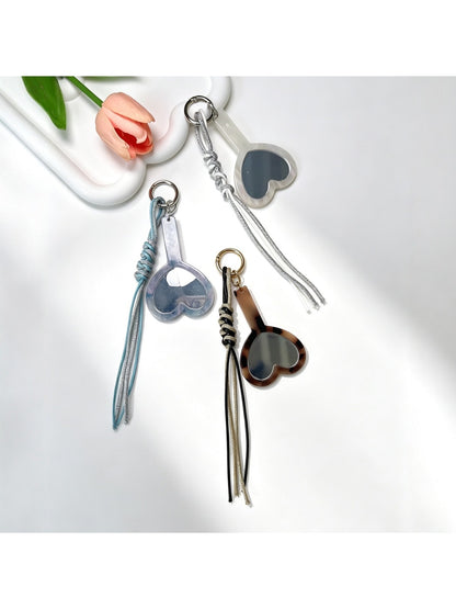 Keypus - Retro Heart Mirror Bag Charm Keychain