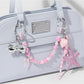 Keypus - Y2K Beaded Bow and Heart Keychain Bag Charm