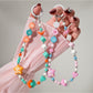 Keypus - Color Block Square Bead Beaded Phone Charm
