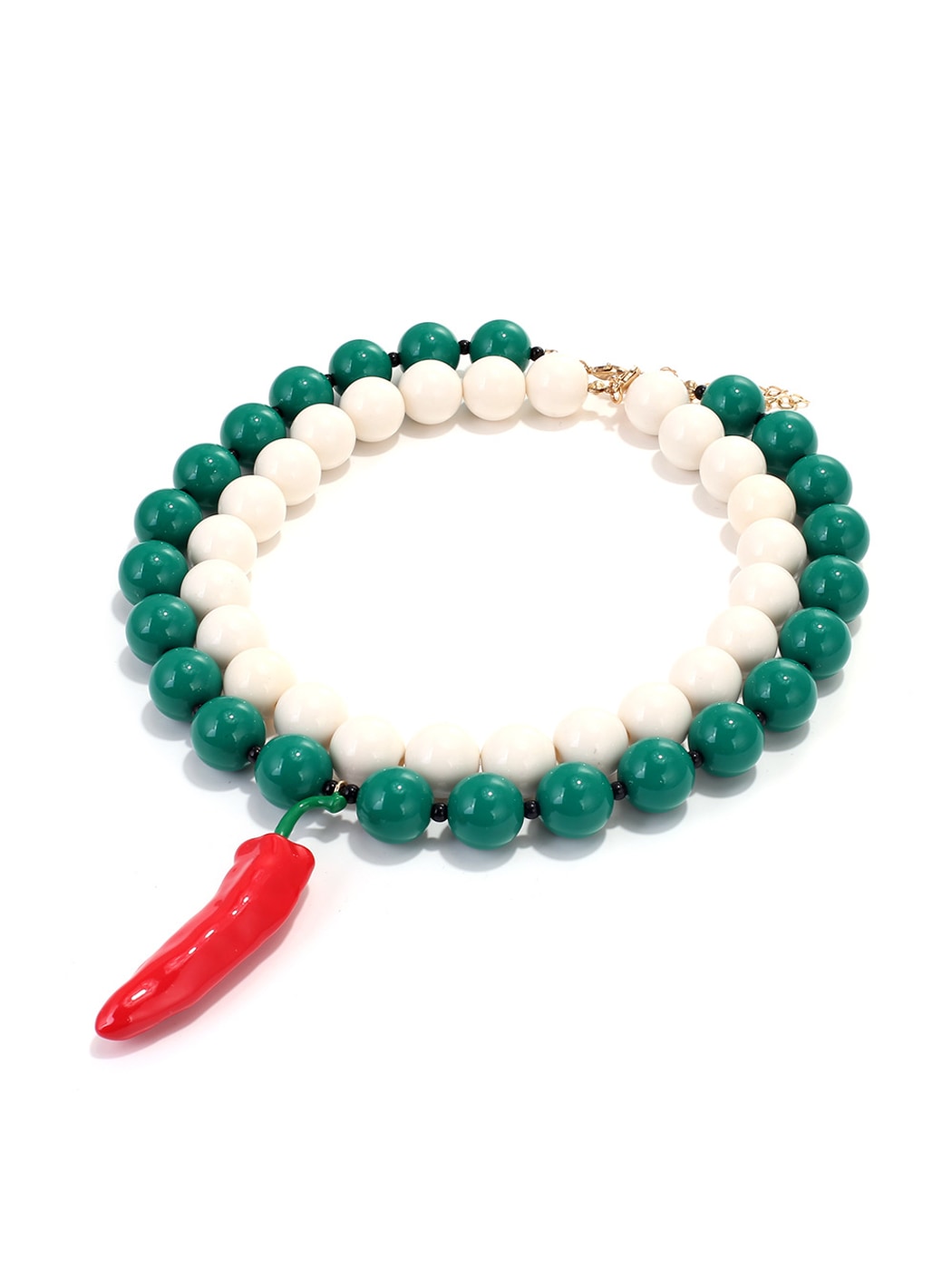 Nozari - Layered Chili Pepper Beaded Pendant Necklace