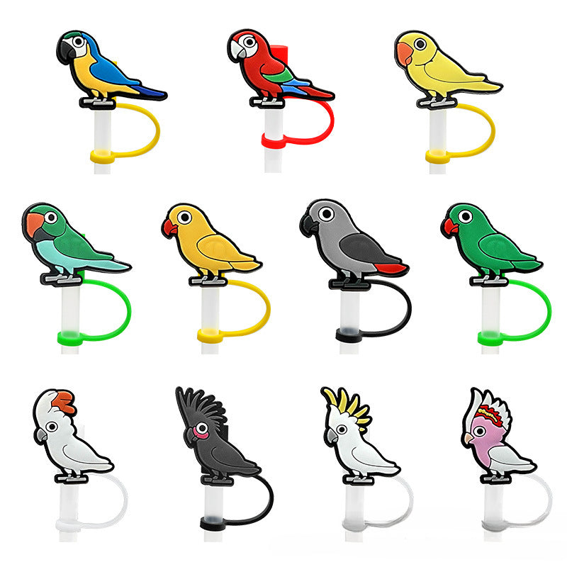 11pcs Parrot Straw Cover Set