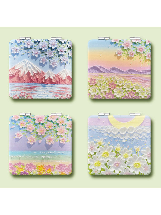 Mirroray - Color Oil Painting Flip-Top Makeup Mirror