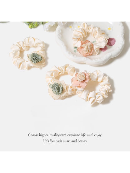 Gifty - Satin Camellia Hair Scrunchies