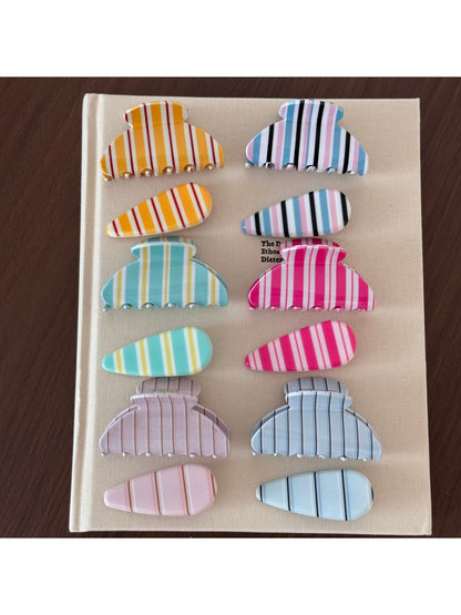 Beau - Colorful Stripe Pattern Acrylic Claw Clip