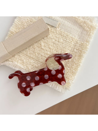 Beau - Cute Polka Dot Puppy Shaped Claw Clip
