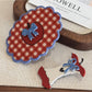 Beau - Vintage Red White Checkered Apple Hair Clip