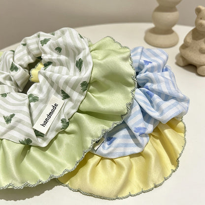 Gifty - Colorblock Polyester Ruffle Edge Scrunchie