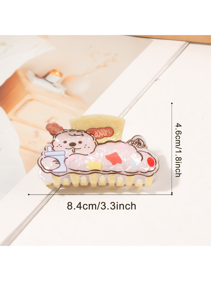 Beau - Cartoon Animal Glitter Finish Claw Clip