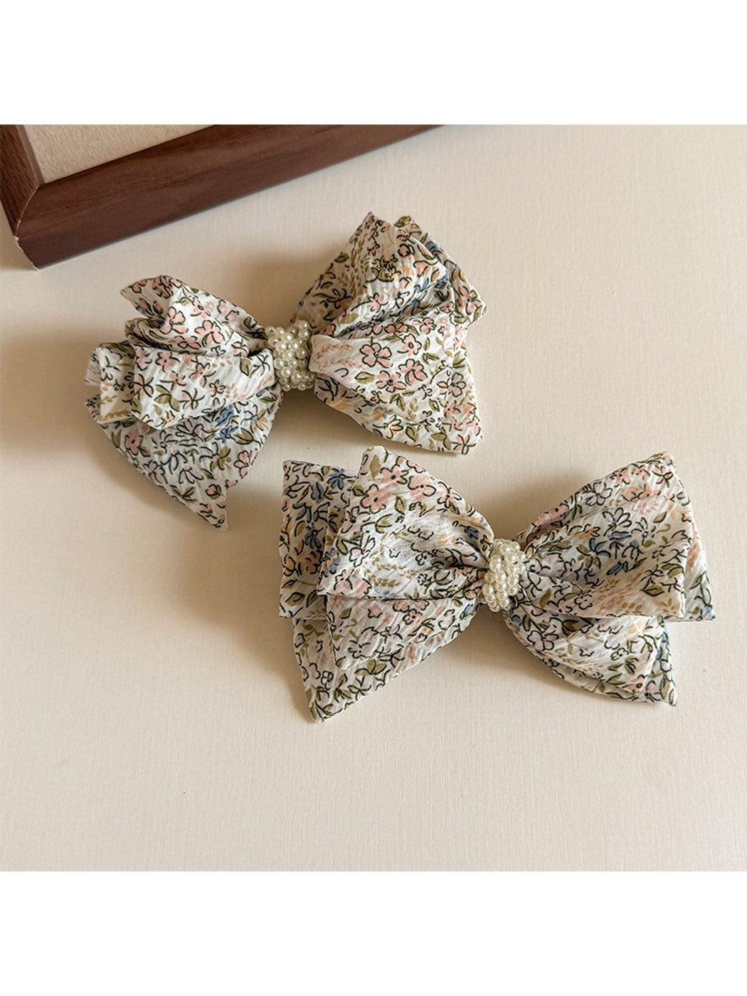 Beau - Floral Bow Spring Fabric Hair Clip