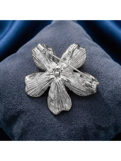 Brovia - Cherry Blossom Flower Shape Alloy Brooch