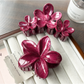 Beau - Marbled Flower Accent Large Plastic Claw Clip
