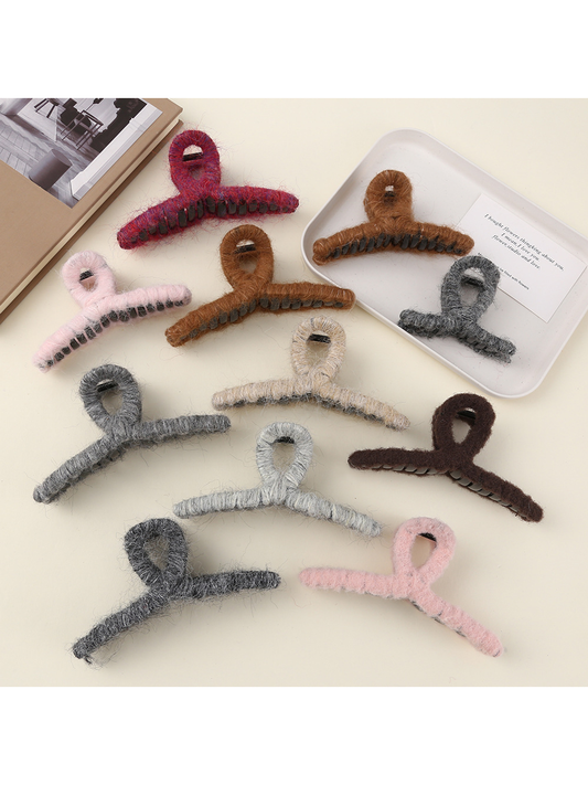 Beau - Solid Color Looped Top Hair Claw Clip