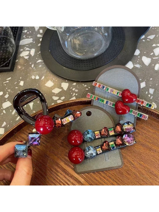 Beau - Colorful Rhinestone-Embellished Claw Clip
