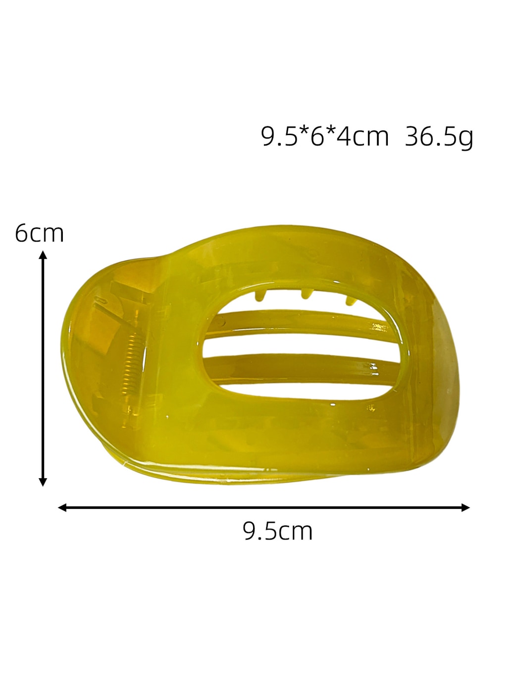 Beau - Glossy Oval Cutout Geometric Back Hair Clip