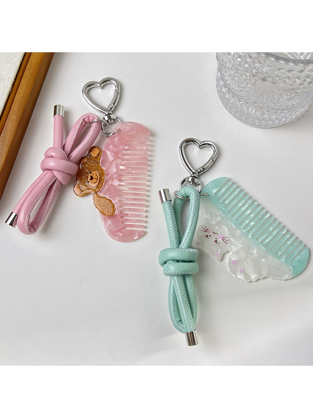 Keypus - Bow Animal Print Comb Keychain