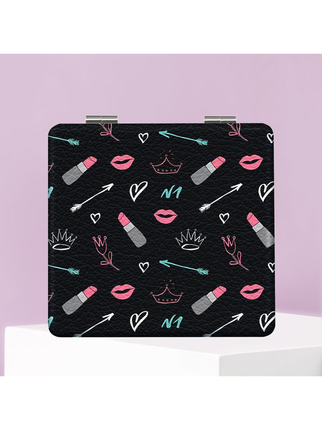 Mirroray - Cartoon Print PU Folding Makeup Mirror