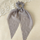 Gifty - Knotted Ribbon Dot Detail Hair Scrunchie