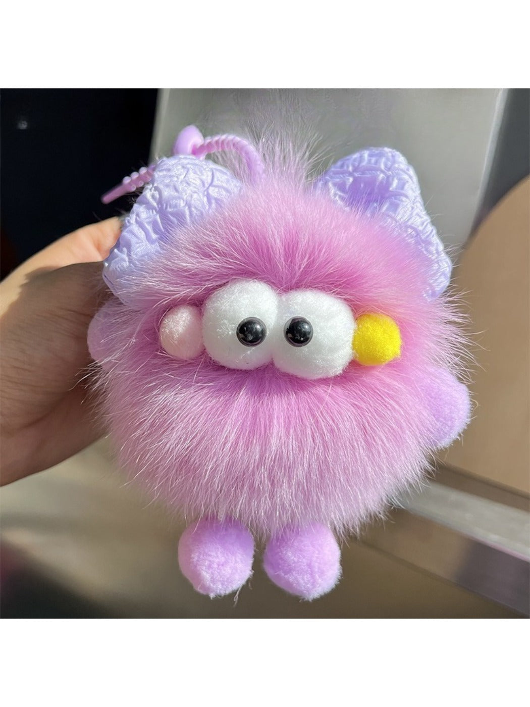 Keypus - Cute Bow Coal Ball Keychain