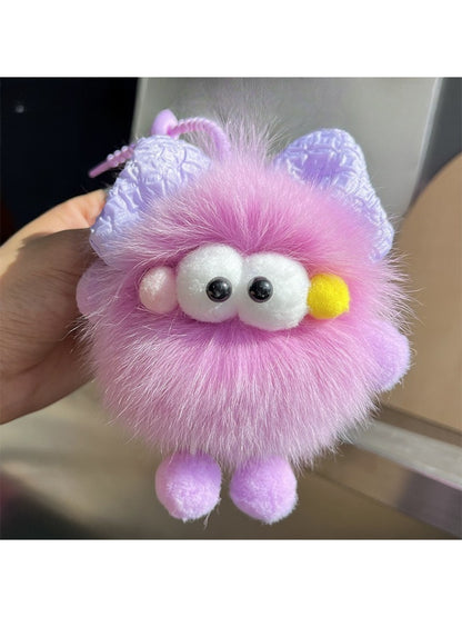 Keypus - Cute Bow Coal Ball Keychain