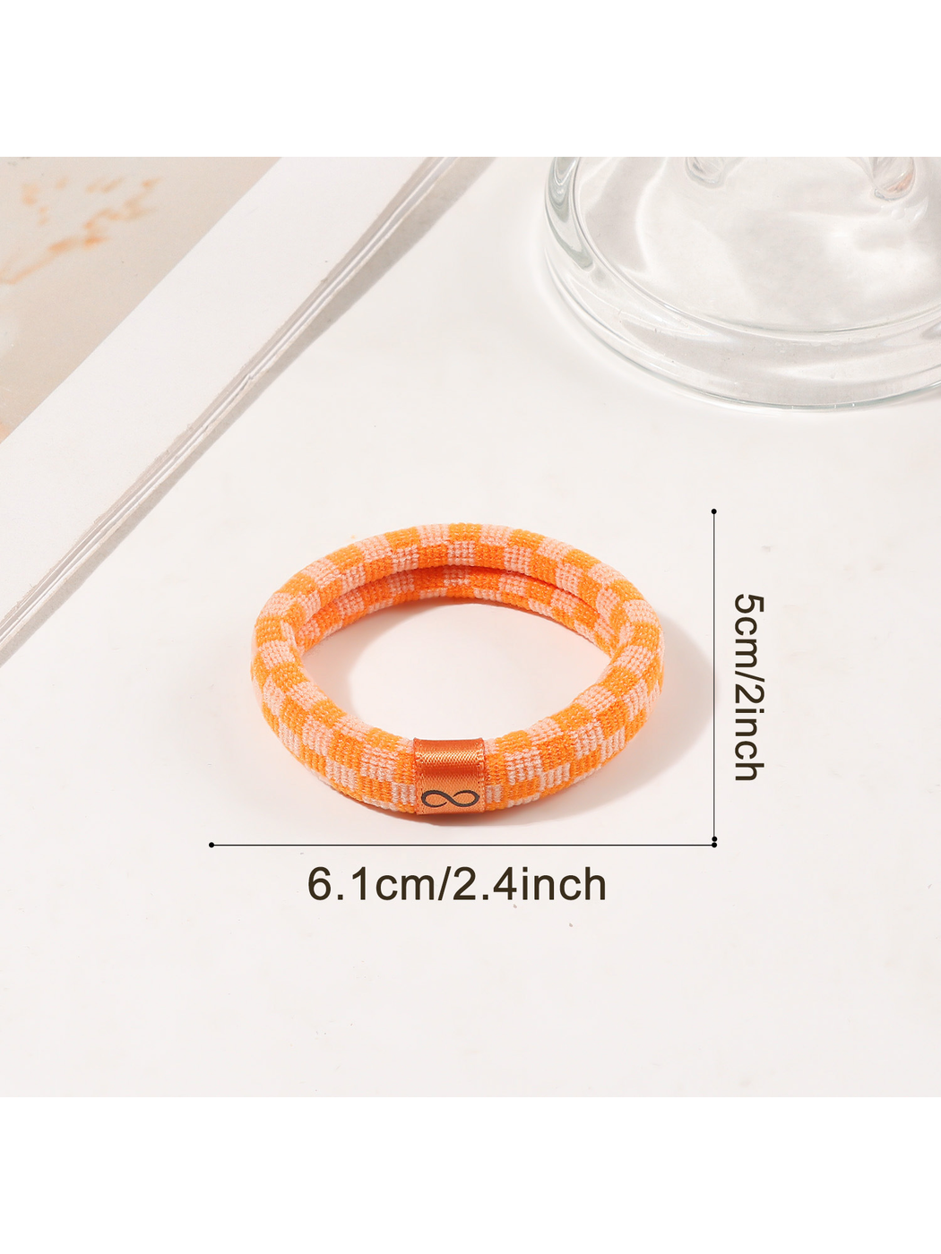 Gifty - Plaid High Elastic Ponytail Hair Tie