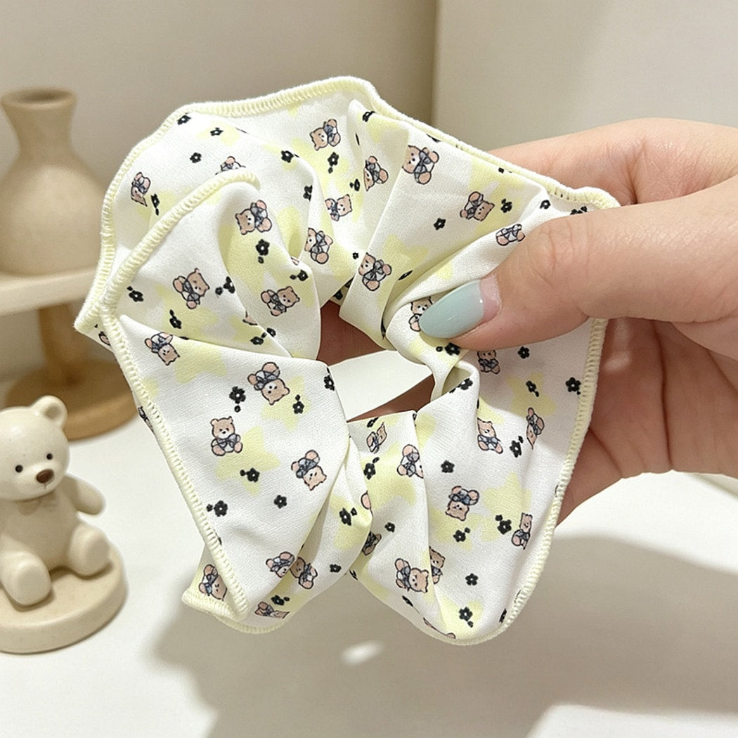 Gifty - High Elastic Bear Print Fabric Scrunchie