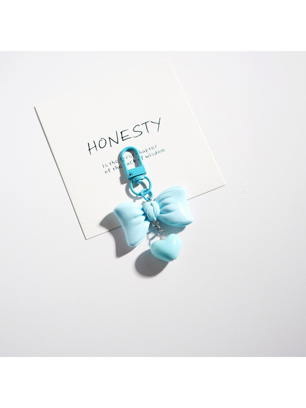 Keypus - Solid Color Heart Bow Keychain