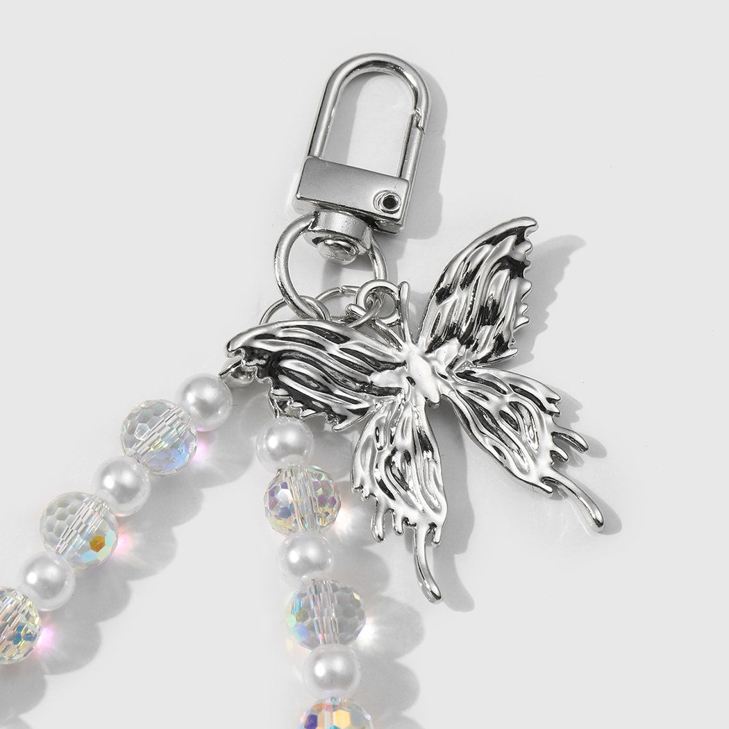 Keypus - Decorative Beaded Bow and Butterfly Keychain
