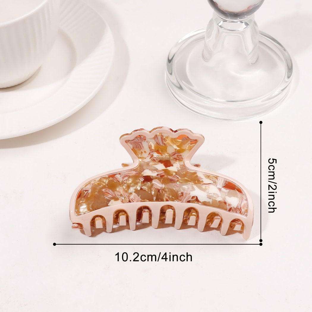 Beau - Textured Pattern Curved Claw Clip