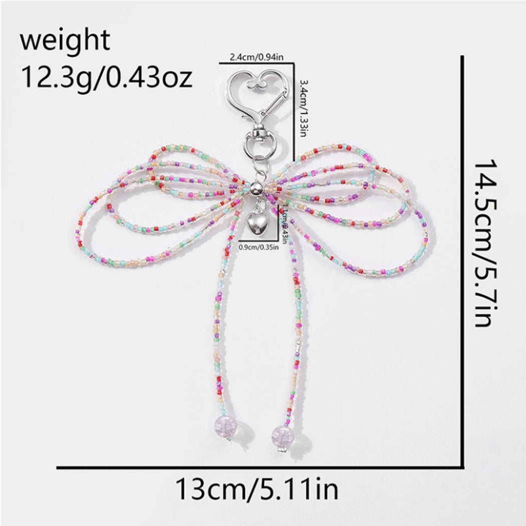 Keypus - Beaded Bow Eye Charm Keychain