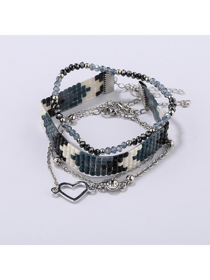 Lovra boho stackable beaded bracelets featuring mixed bead sizes and natural colors