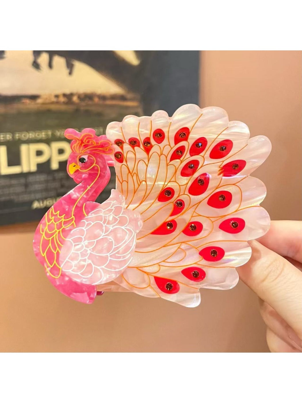 Beau - Peacock Acetate Hair Clip