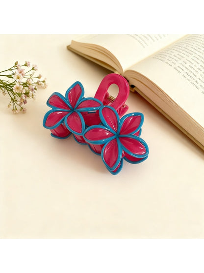 Beau - Double Flower Petal Cutout Claw Hair Clip