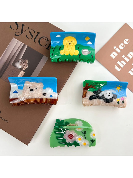 Beau - Oil Painting Style Cartoon Hair Clip