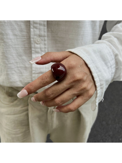 Side view of Lovra open cuff ring showing its open-ended design