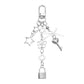 Keypus - Y2K Silver Tone Star Bow Keychain