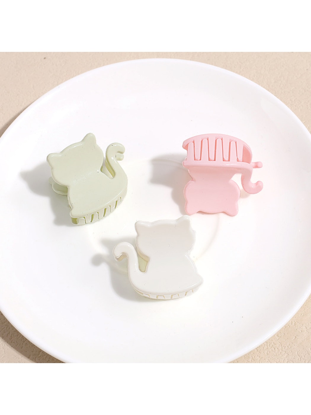 Beau - Glossy Cat Shape Acrylic Alloy Claw Clip
