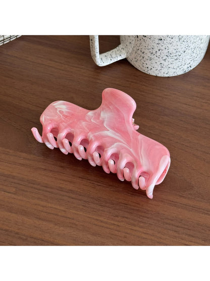 Beau - Marbled Plastic Geometric Line Claw Clip
