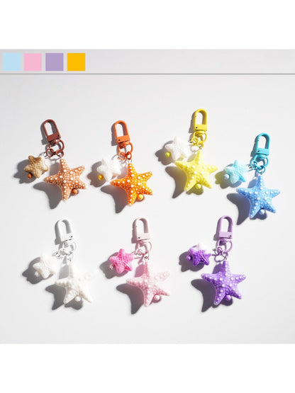 Keypus - Fun Solid Color Starfish Design Keychain