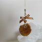 Keypus - Beaded Heart Bow Pom Pom Bag Charm Keychain