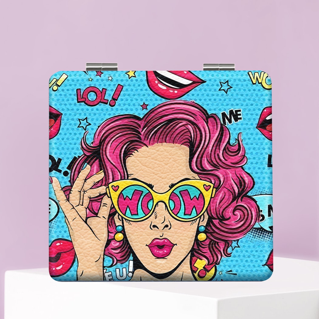 Mirroray - Pop Art Print Foldable Touch Up Makeup Mirror